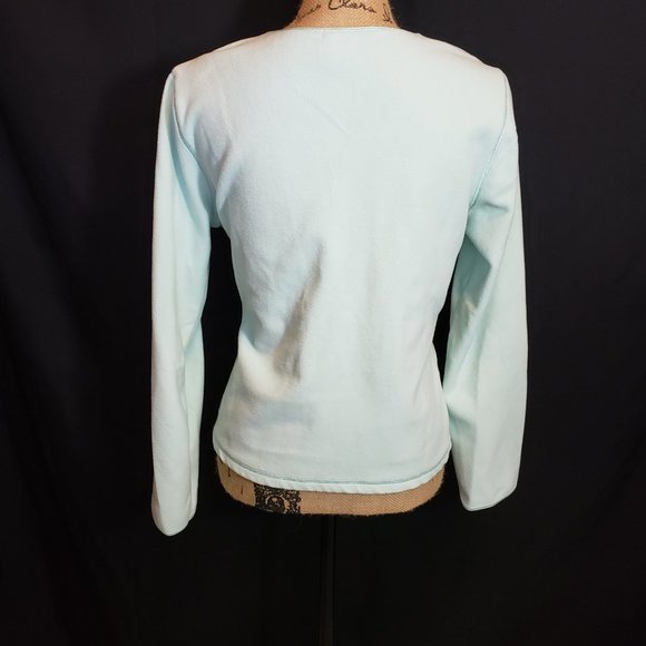 Old Navy Mint Green Micro-fleece V-neck - Picture 4 of 5